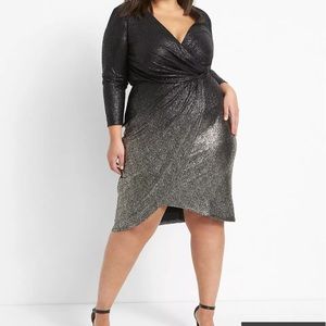 Surplice Ombre Foil Dress